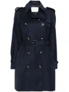Montecore Double-breasted Wool Trench Coat In Blue