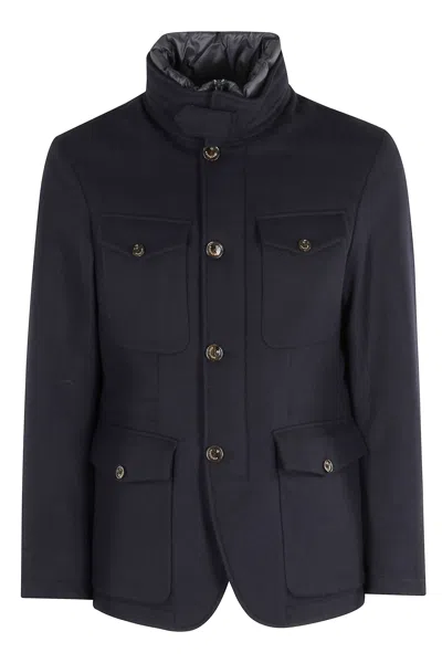 MONTECORE WOOL FABRIC JACKET WITH REMOVABLE QUILTED BIB