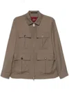 Montecore Wool Utility Jacket With Structured Collar In Brown