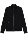 Montecore Zip-front Jacket With Ribbed Details In Blue