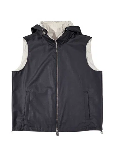 Montecore Zip-up Hooded Vest In Blue