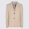 Montedoro Beige Cotton Casual Jacket In Multicolor