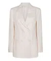 Montedoro White Linen Casual Jacket In White