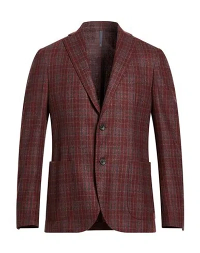 Montedoro By Slowear Man Blazer Brick Size 44 Virgin Wool, Cashmere In Red