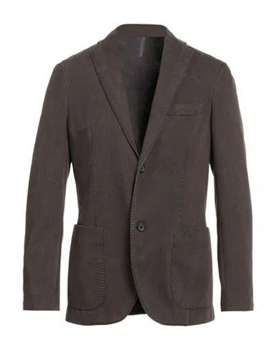 Montedoro By Slowear Man Blazer Dark Brown Size 46 Cotton, Cashmere