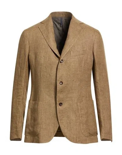 Montedoro By Slowear Man Blazer Light Brown Size 38 Linen