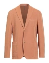 Montedoro By Slowear Man Blazer Mandarin Size 44 Cotton, Ramie In Brown