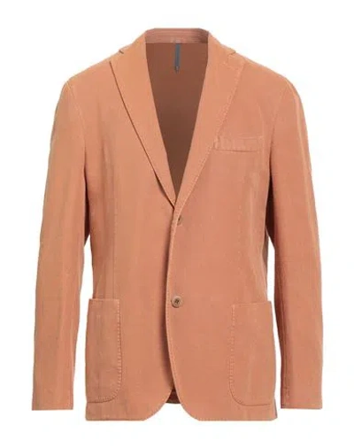 Montedoro By Slowear Man Blazer Mandarin Size 44 Cotton, Ramie In Brown