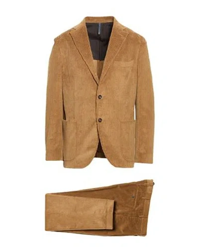 Montedoro By Slowear Man Suit Khaki Size 44 Cotton, Elastane In Brown