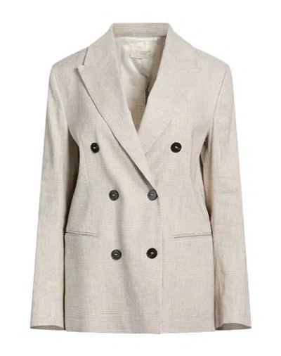 Montedoro By Slowear Woman Blazer Beige Size 6 Linen, Viscose, Elastane In Sand
