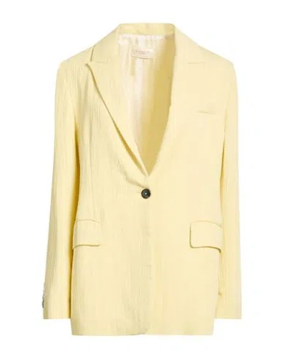 Montedoro By Slowear Woman Blazer Pastel Yellow Size 8 Viscose, Polyamide