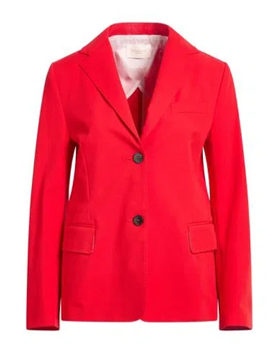 Montedoro By Slowear Woman Blazer Red Size 10 Cotton, Elastane