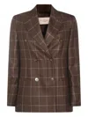 Montedoro Checked Double-breasted Blazer In Brown