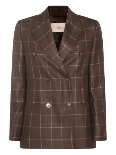 MONTEDORO CHECKED DOUBLE-BREASTED BLAZER