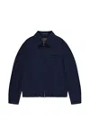 Montedoro Collared Zip Bomber Jacket In Blue
