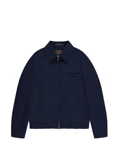 Montedoro Collared Zip Bomber Jacket In Blue