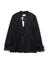 Montedoro Feather-trim Blazer In Black