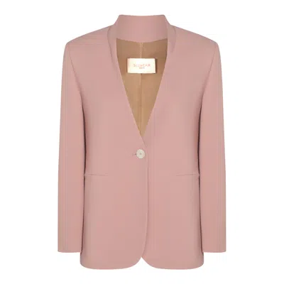 Montedoro Pink Cotton Casual Jacket In Multicolor