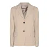 Montedoro Beige Cotton Casual Jacket In White