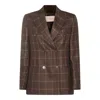 Montedoro Checked Double-breasted Blazer In Brown