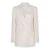 Montedoro White Linen Casual Jacket In Multicolor