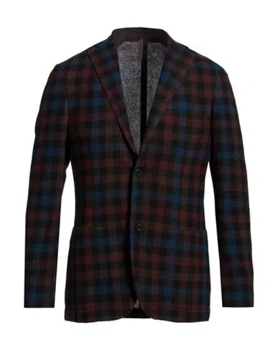 Montedoro Man Blazer Brown Size 38 Virgin Wool, Cashmere In Multi