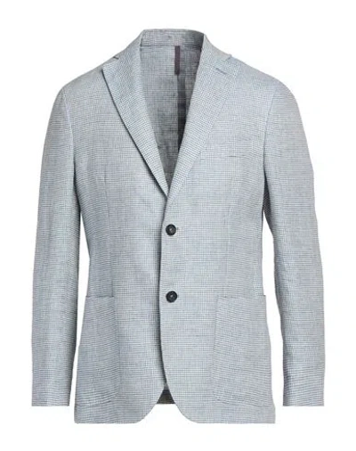 Montedoro Man Blazer Light Blue Size 36 Linen