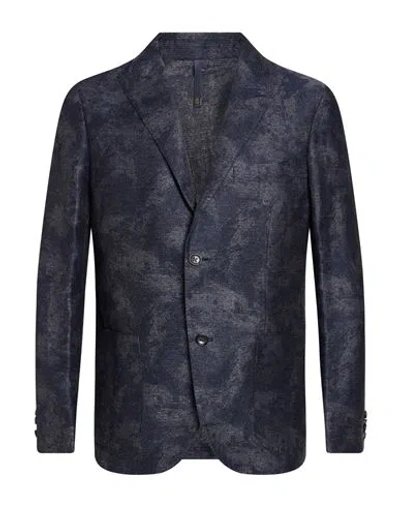 Montedoro Man Blazer Midnight Blue Size 36 Linen, Cotton