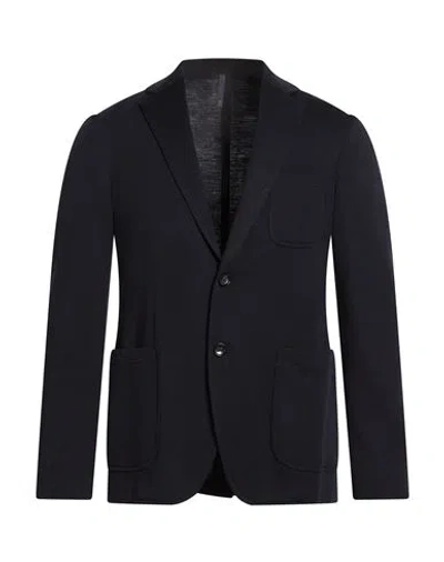 Montedoro Man Blazer Midnight Blue Size 42 Virgin Wool, Polyamide In Black