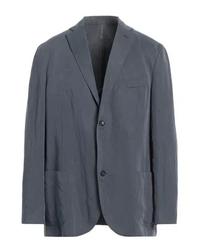 Montedoro Man Blazer Slate Blue Size 48 Lyocell, Linen