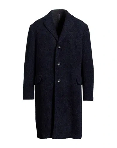 Montedoro Man Coat Midnight Blue Size 42 Alpaca Wool, Polyamide In Black