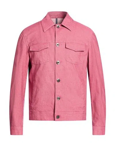 Montedoro Man Denim Outerwear Antique Rose Size 44 Cotton, Elastane In Pink