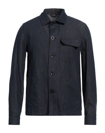Montedoro Man Denim Outerwear Blue Size Xxl Cotton, Linen