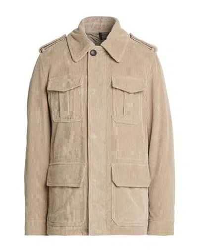 Montedoro Man Jacket Beige Size 38 Cotton, Polyester In Brown