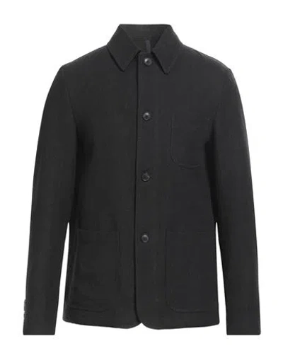 Montedoro Man Jacket Charcoal Size 44 Linen, Virgin Wool In Grey