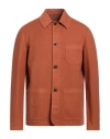 Montedoro Man Jacket Rust Size 42 Cotton, Elastane In Brown