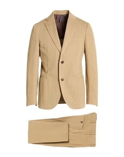 Montedoro Man Suit Camel Size 44 Cotton, Linen In Brown