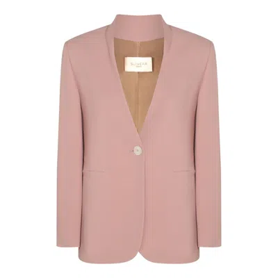 Montedoro Pink Viscose Casual Jacket In Multicolor