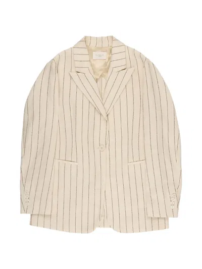 Montedoro Pinstripe Blazer In Neutral