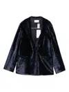 Montedoro Pocket Velvet Blazer In Blue