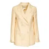 Montedoro Terrie Double Breasted Back Vent Blazer In Neutral