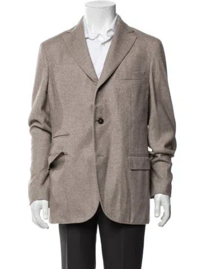 Pre-owned Montedoro Tweed Pattern Blazer In Neutrals