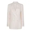Montedoro White Linen Casual Jacket In Multicolor
