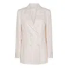 Montedoro White Linen Casual Jacket In Multicolor