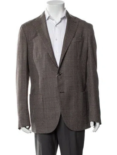 Pre-owned Montedoro Wool Houndstooth Print Blazer W/ Tags