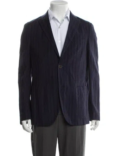 Pre-owned Montedoro Wool Striped Blazer In Blue