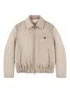 Montedoro Zip Bomber Jacket In Neutral