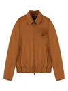 Montedoro Zip-up Bomber Jacket In Brown