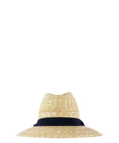 Montegallo "lady Fedora" Rafia Hat In Blue