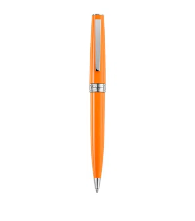 Montegrappa Steel Armonia Ballpoint Pen In Orange